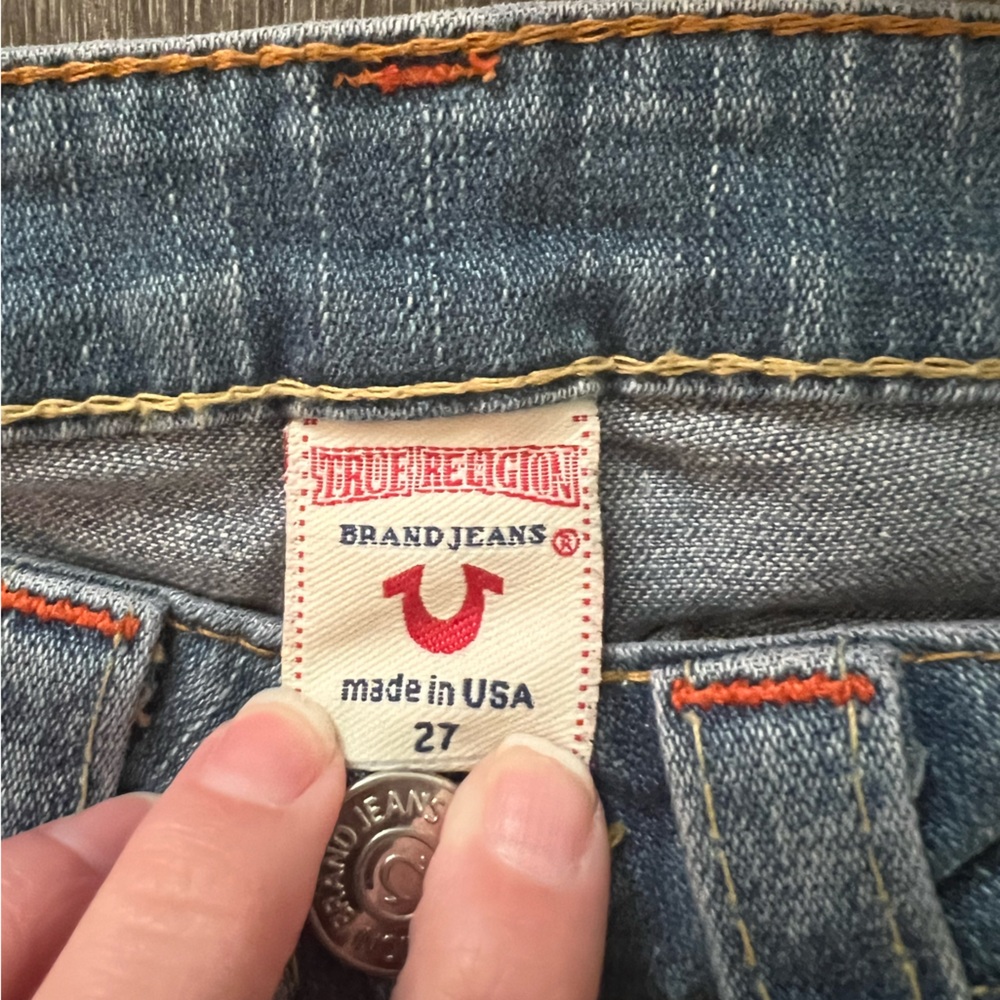 🚫SOLD🚫 Vintage True Religion Joey Low Cut Flare Jeans twisted seam - Picture 3 of 5